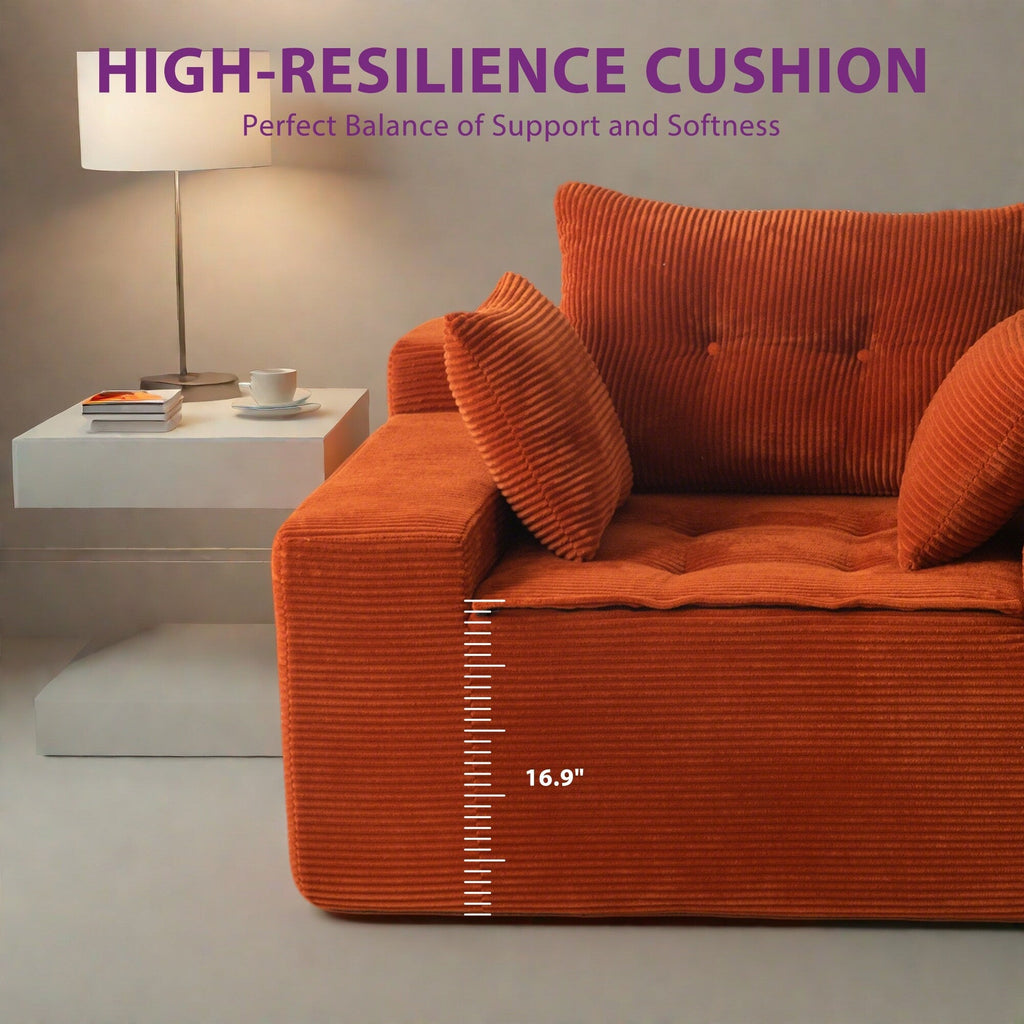 Sofa mit Cordbezug und Memory-Schaum-Sofa mit passendem Hocker und Sitzsack – 48,4 cm L x 67,7 cm B x 24,4 cm H