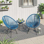 Corvus Sarcelles 3-teiliges modernes Bistro-Set aus Korbgeflecht im Acapulco-Stil