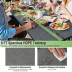 Costway 183 cm Picknicktisch- und Bankset für den Außenbereich, robuster HDPE-Tisch – Details anzeigen