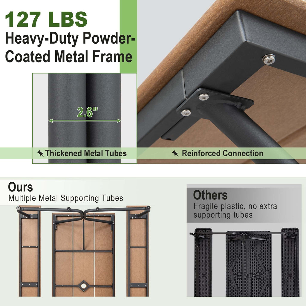 Costway 183 cm Picknicktisch- und Bankset für den Außenbereich, robuster HDPE-Tisch – Details anzeigen