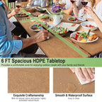 Costway 183 cm Picknicktisch- und Bankset für den Außenbereich, robuster HDPE-Tisch – Details anzeigen