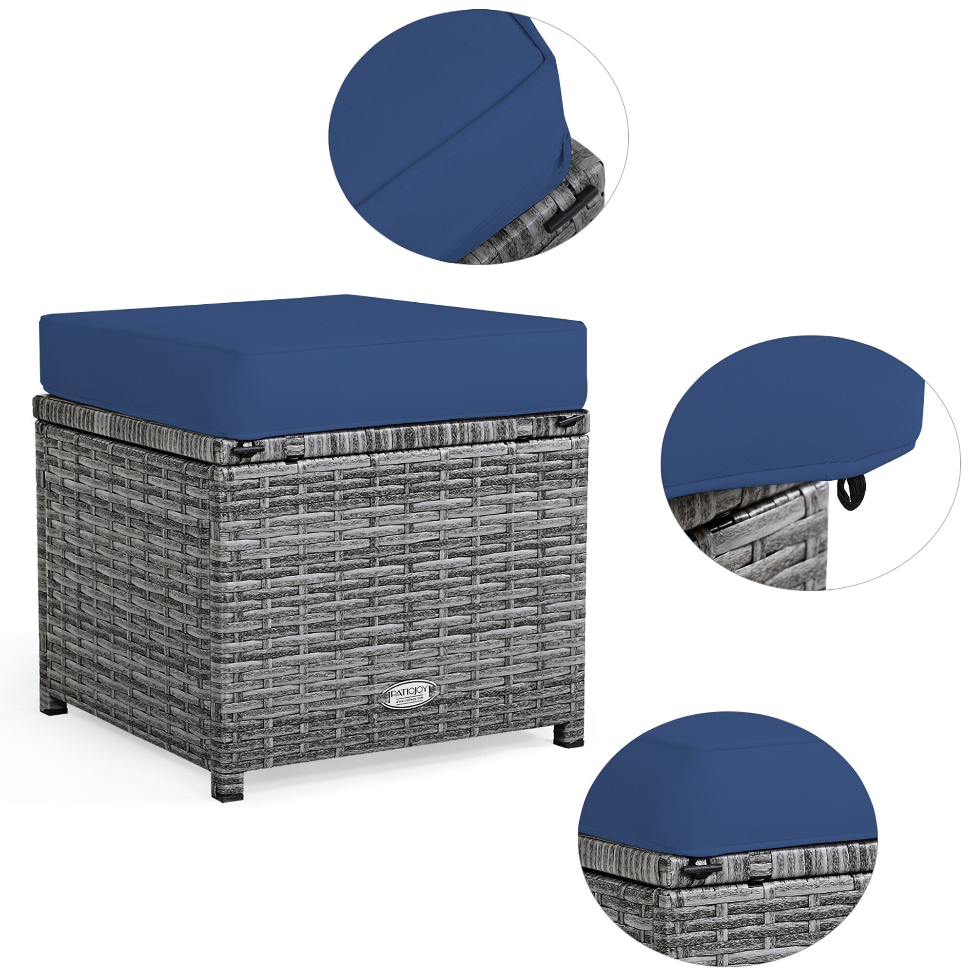 Costway 7-teiliges Gartenmöbel-Set aus Rattan mit Essbereich, Sofa, Couch und Hocker – Details ansehen