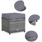 Costway 7-teiliges Gartenmöbel-Set aus Rattan mit Essbereich, Sofa, Couch und Hocker – Details ansehen