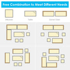 Costway 7-teiliges Gartenmöbel-Set aus Rattan mit Essbereich, Sofa, Couch und Hocker – Details ansehen