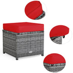 Costway 7-teiliges Gartenmöbel-Set aus Rattan mit Essbereich, Sofa, Couch und Hocker – Details ansehen