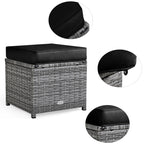 Costway 7-teiliges Gartenmöbel-Set aus Rattan mit Essbereich, Sofa, Couch und Hocker – Details ansehen