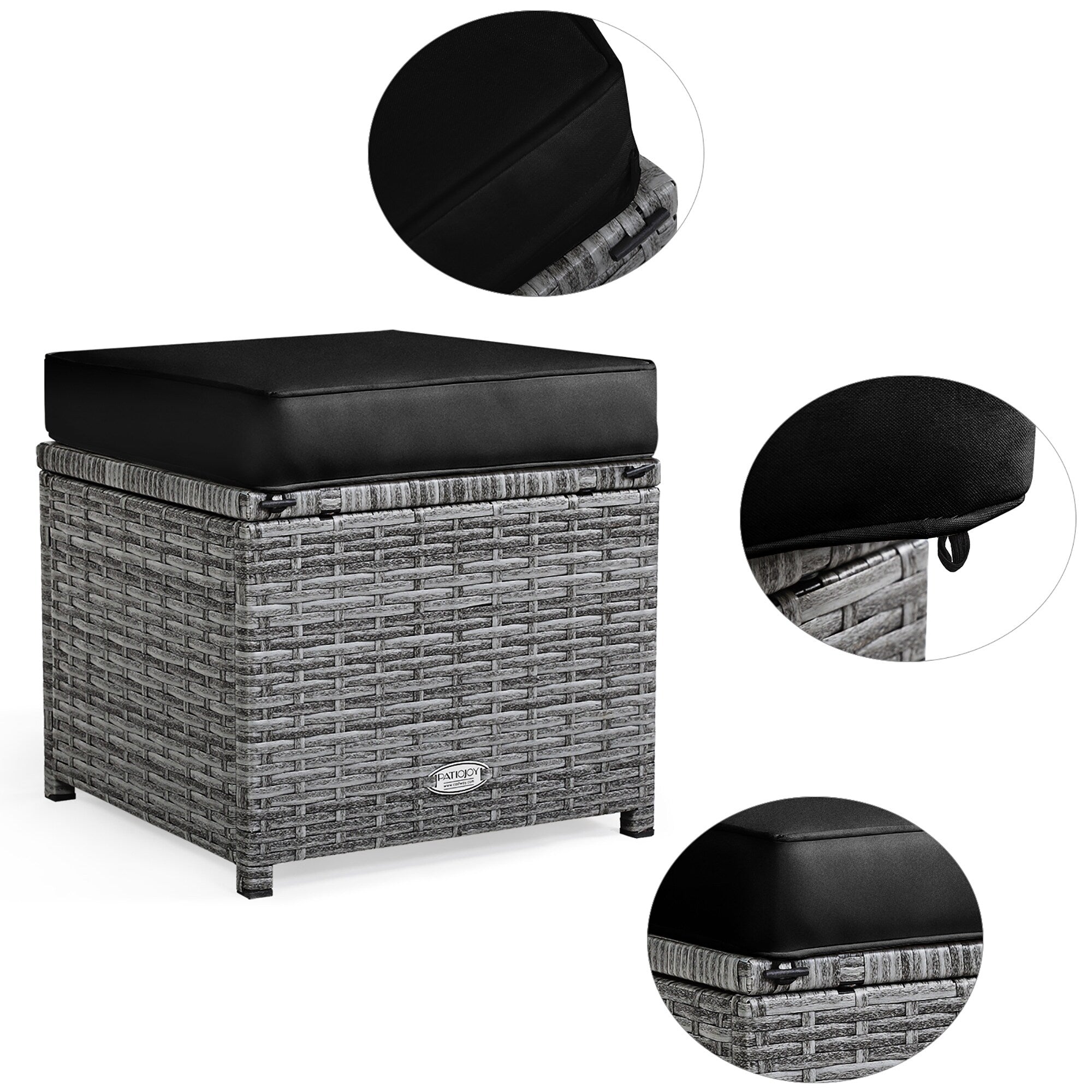 Costway 7-teiliges Gartenmöbel-Set aus Rattan mit Essbereich, Sofa, Couch und Hocker – Details ansehen