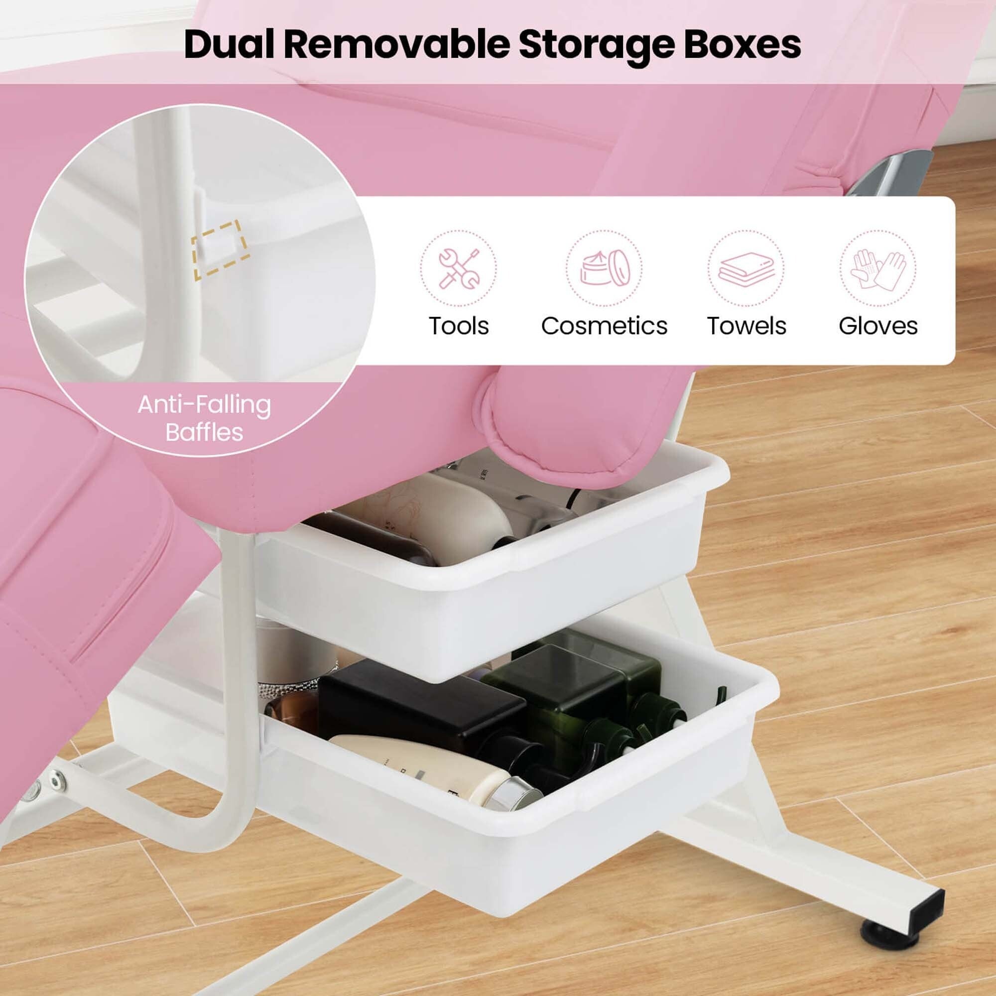 Costway 72 Massageliege mit hydraulischem Hocker, verstellbarer Rückenlehne &amp;