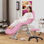 Costway 72 Massageliege mit hydraulischem Hocker, verstellbarer Rückenlehne &amp;