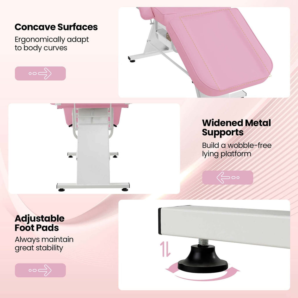 Costway 72 Massageliege mit hydraulischem Hocker, verstellbarer Rückenlehne &amp;