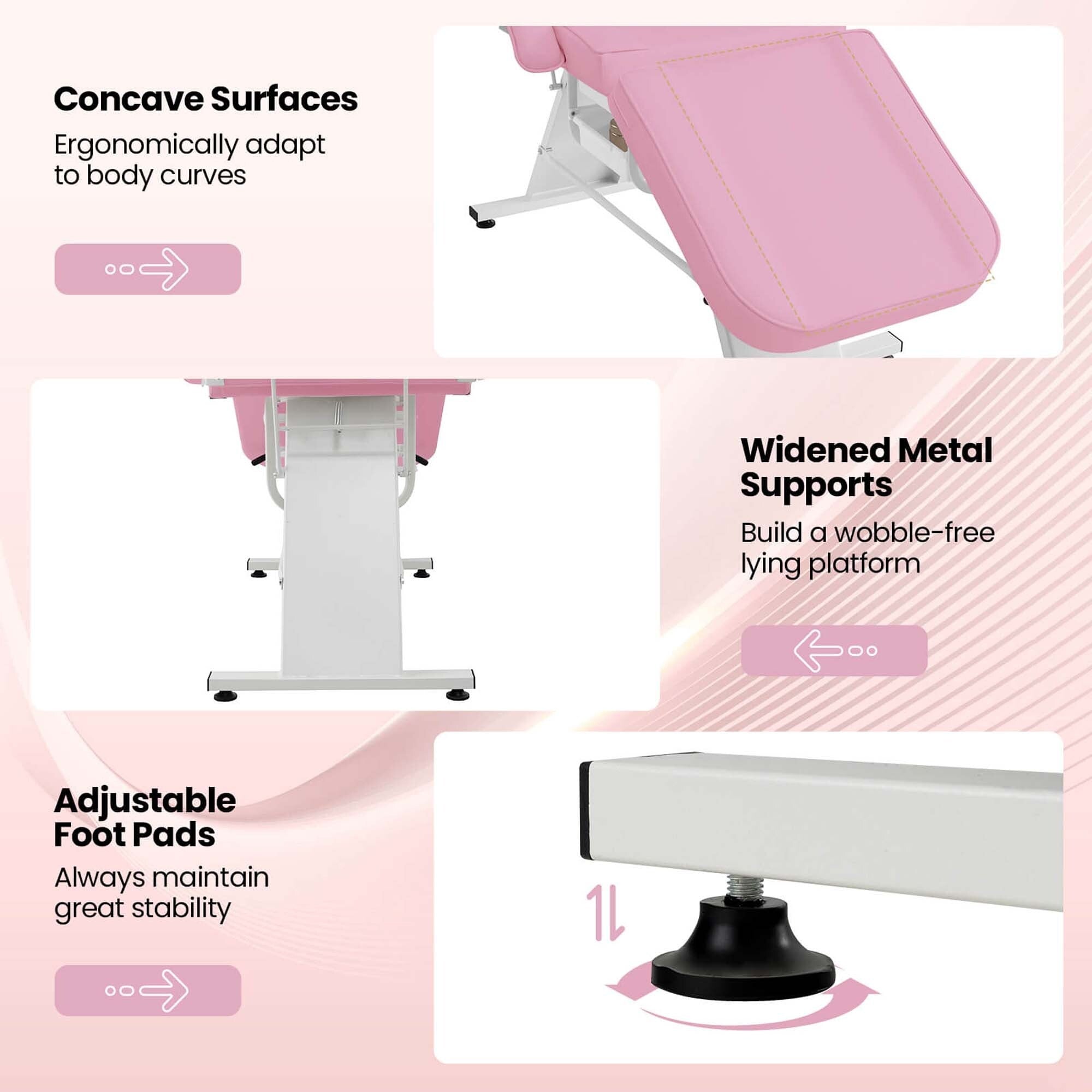 Costway 72 Massageliege mit hydraulischem Hocker, verstellbarer Rückenlehne &amp;