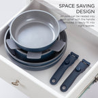 Country Kitchen 16-teiliges Wohnmobil-Kochgeschirrset, Keramik, mit abnehmbarem Griff, ofenfest