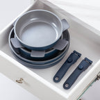 Country Kitchen 16-teiliges Wohnmobil-Kochgeschirrset, Keramik, mit abnehmbarem Griff, ofenfest