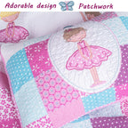 Cozy Line Ballerina Pink Mädchen Wendebettwäsche-Set aus Baumwolle mit Zierkissen