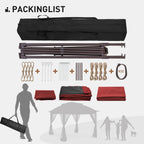 Cozywor 11 ft. x 11 ft. Pop-Up Stahl-Pavillon mit Moskitonetz