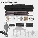 Cozywor 11 ft. x 11 ft. Pop-Up Stahl-Pavillon mit Moskitonetz