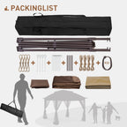 Cozywor 11 ft. x 11 ft. Pop-Up Stahl-Pavillon mit Moskitonetz