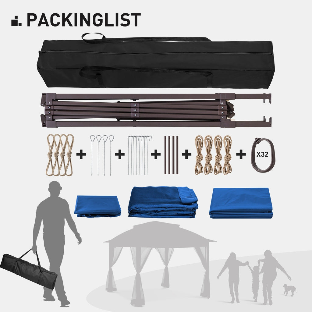 Cozywor 11 ft. x 11 ft. Pop-Up Stahl-Pavillon mit Moskitonetz