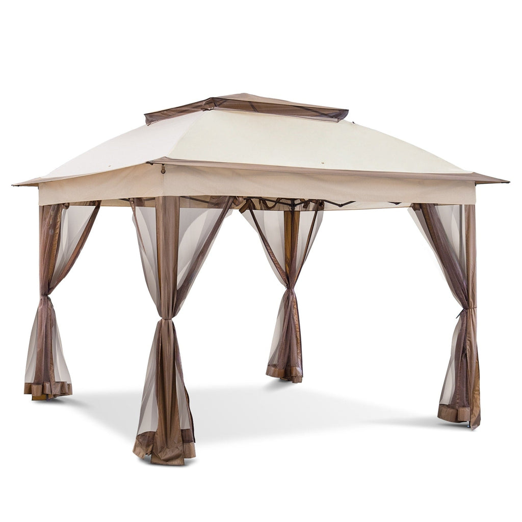 Cozywor 11 ft. x 11 ft. Pop-Up Stahl-Pavillon mit Moskitonetz