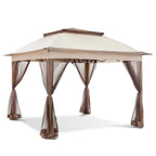 Cozywor 11 ft. x 11 ft. Pop-Up Stahl-Pavillon mit Moskitonetz