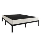 CraftPorch 5-Zoll-Metall-Boxspringbett mit warmgrauem Leinenbezug