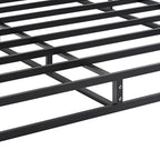 CraftPorch 5-Zoll-Metall-Boxspringbett mit warmgrauem Leinenbezug