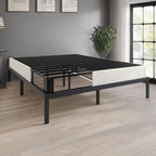 CraftPorch 5-Zoll-Metall-Boxspringbett mit warmgrauem Leinenbezug