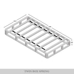 CraftPorch Boxspringbett aus Massivholz (12,7 cm) mit Holzlatten und warmgrauem Leinenbezug