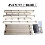 CraftPorch Boxspringbett aus Massivholz (12,7 cm) mit Holzlatten und warmgrauem Leinenbezug