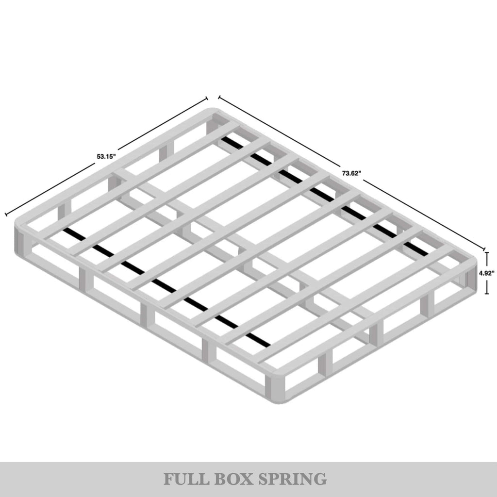 CraftPorch Boxspringbett aus Massivholz (12,7 cm) mit Holzlatten und warmgrauem Leinenbezug