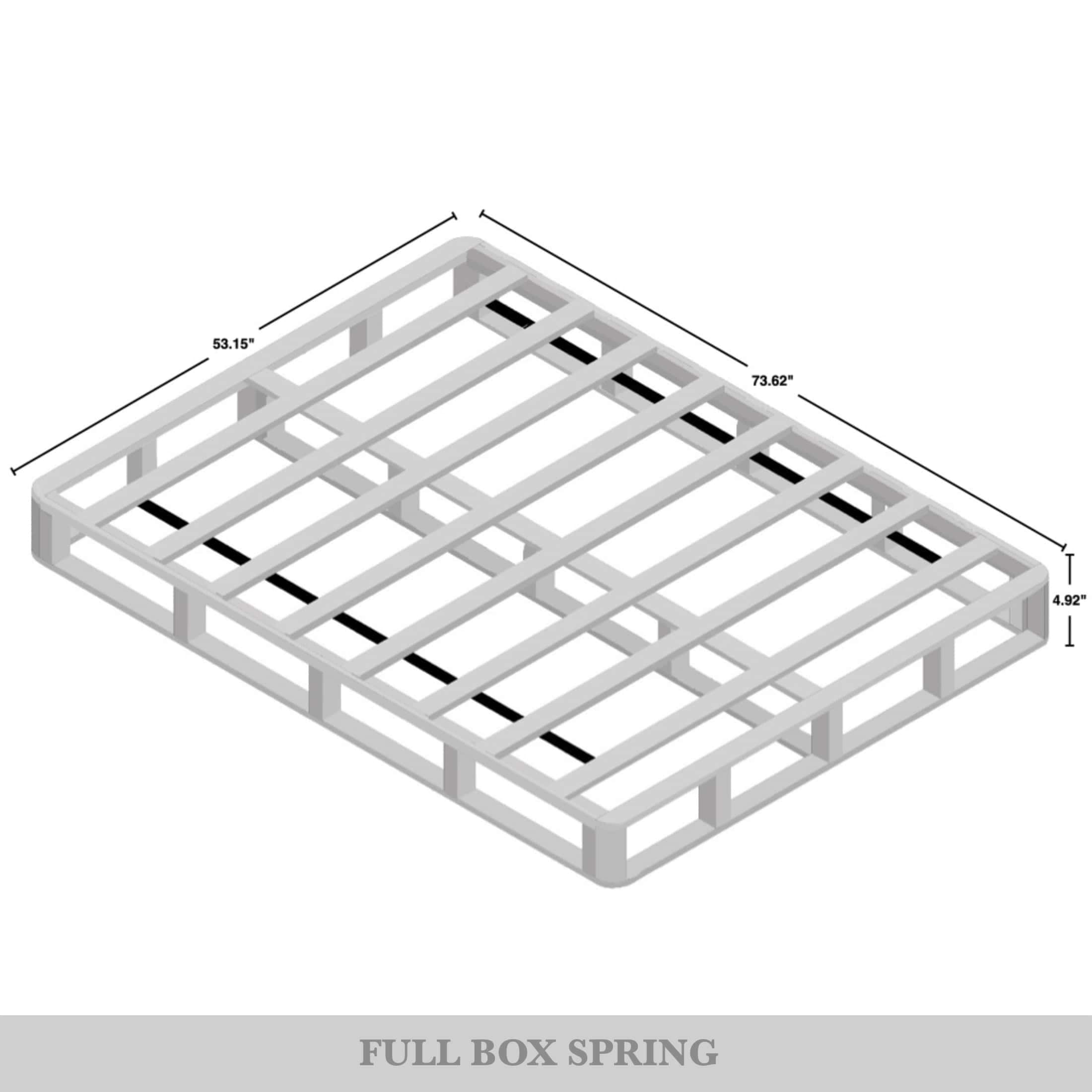 CraftPorch Boxspringbett aus Massivholz (12,7 cm) mit Holzlatten und warmgrauem Leinenbezug
