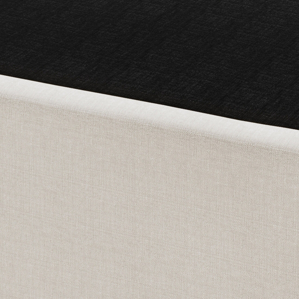 CraftPorch Boxspringbett aus Massivholz (12,7 cm) mit Holzlatten und warmgrauem Leinenbezug