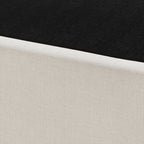 CraftPorch Boxspringbett aus Massivholz (12,7 cm) mit Holzlatten und warmgrauem Leinenbezug