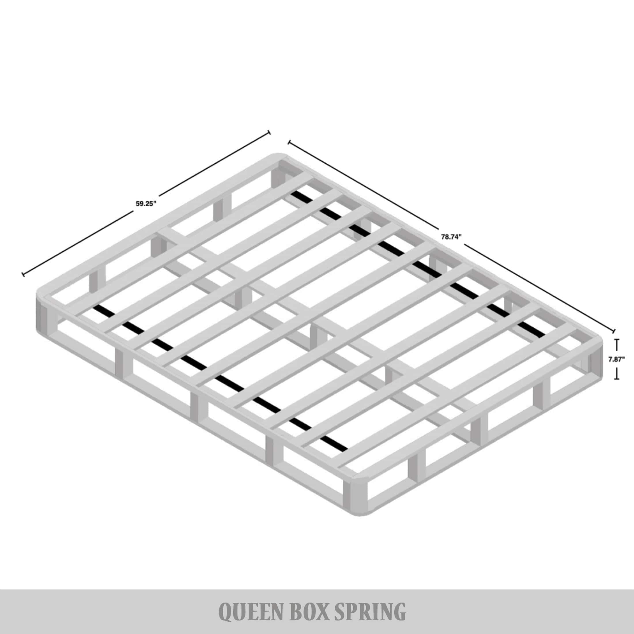 CraftPorch Massivholz-Boxspringbett (8 Zoll) mit Holzlatten