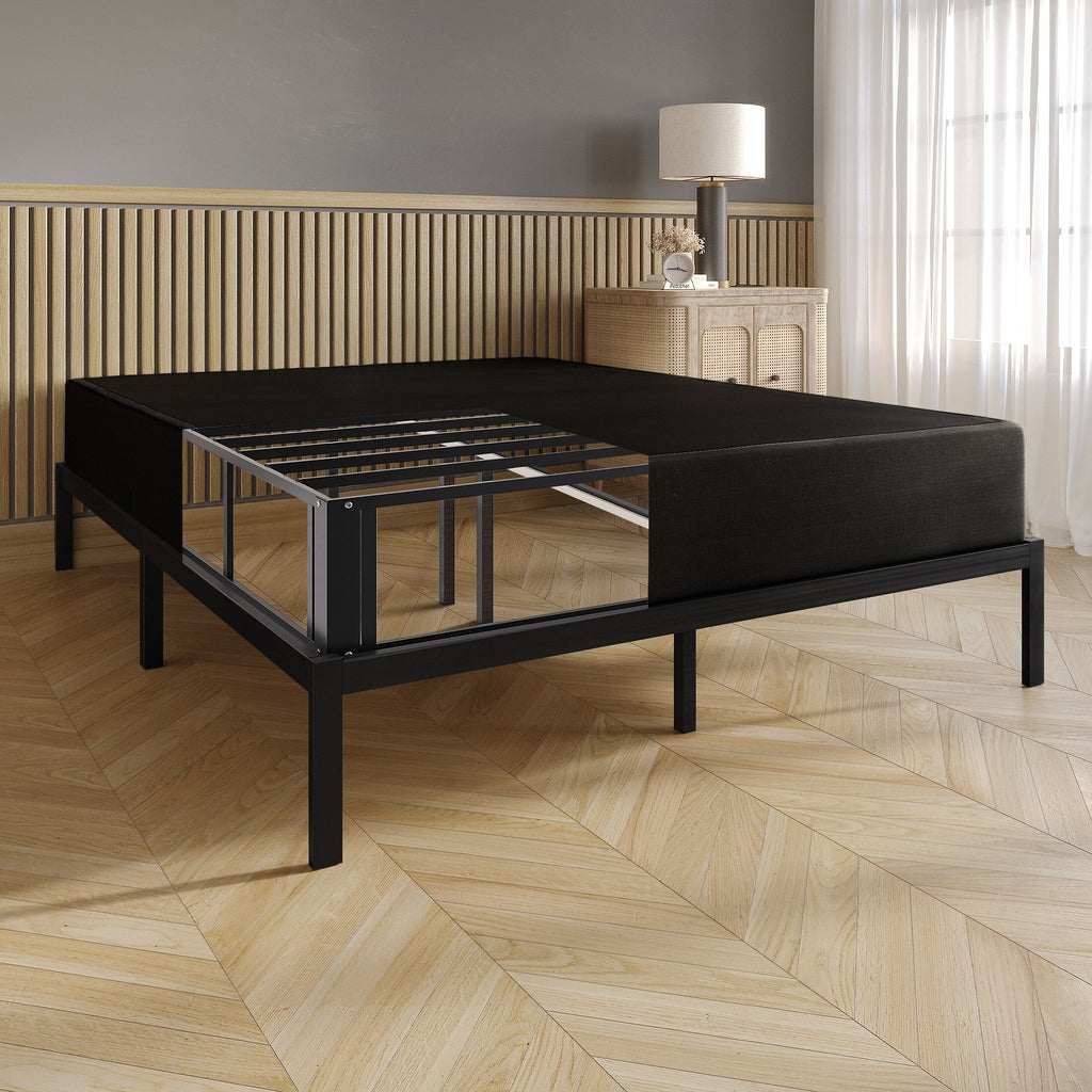 CraftPorch Polsterbett aus Leinen und Metall