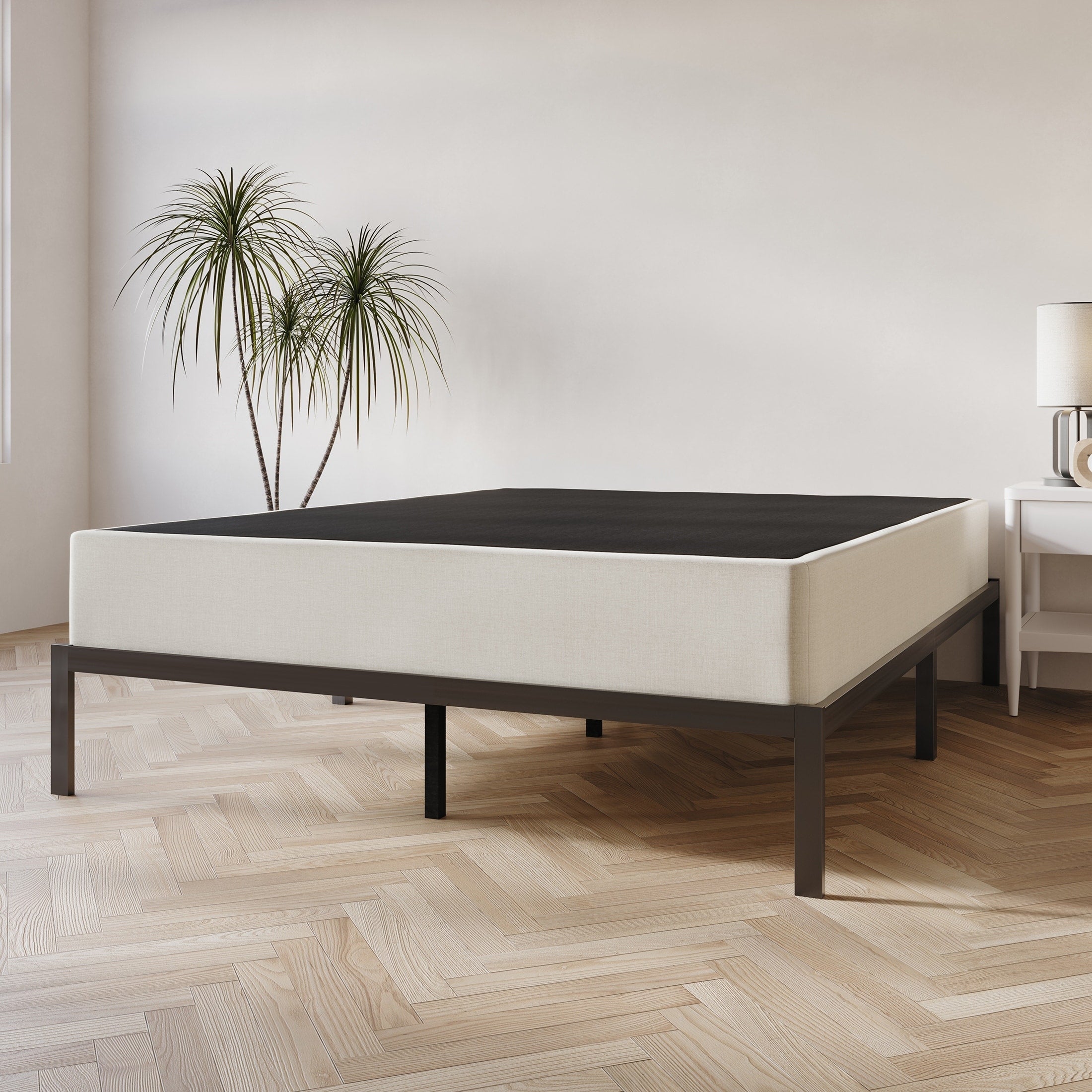 CraftPorch Massivholz-Boxspringbett (8 Zoll) mit Holzlatten