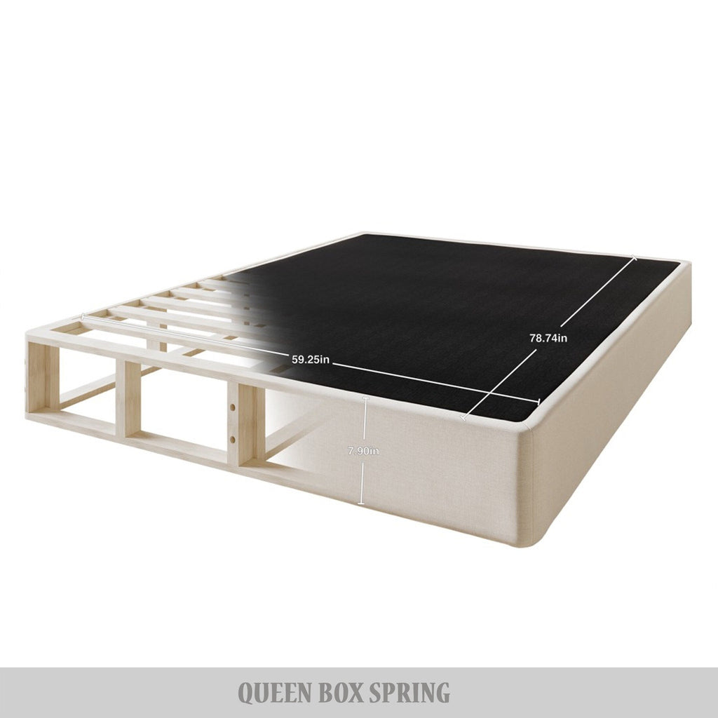 CraftPorch Massivholz-Boxspringbett (8 Zoll) mit Holzlatten