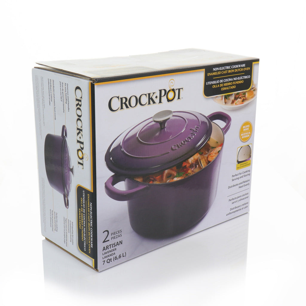 Crock-Pot Artisan 2-teiliger 5-Quart-Schmortopf aus emailliertem Gusseisen mit Deckel in Lavendel