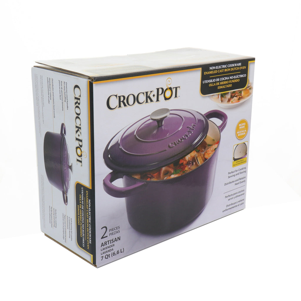 Crock-Pot Artisan 2-teiliger 5-Quart-Schmortopf aus emailliertem Gusseisen mit Deckel in Lavendel