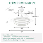 Cusp Barn 42 Deckenventilator mit einziehbarem Gehäuse, Beleuchtung und Fernbedienung, DIY Shape Fandelier, moderne, leise LED-Deckenleuchte mit Gleichstrommotor
