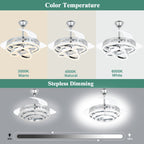 Cusp Barn 42 Deckenventilator mit einziehbarem Gehäuse, Beleuchtung und Fernbedienung, DIY Shape Fandelier, moderne, leise LED-Deckenleuchte mit Gleichstrommotor