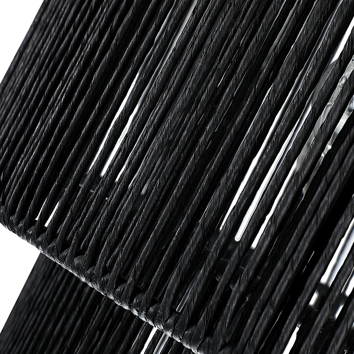 Cynthia 4-flammiger schwarzer Rattan-Trommel-Kronleuchter – 22 Zoll (56 cm)