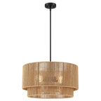 Cynthia 4-flammiger Kronleuchter aus natürlichem Rattan – 22 Zoll (ca. 56 cm)