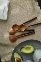 2 Esslöffel mit Griff aus Ebenholz