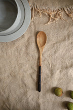 2 Esslöffel mit Griff aus Ebenholz