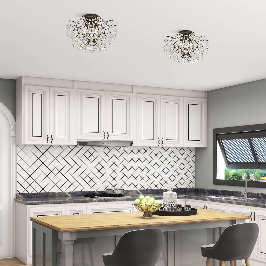 Dalia Elegante 3-flammige Kristall-Deckenleuchte für den Innenbereich