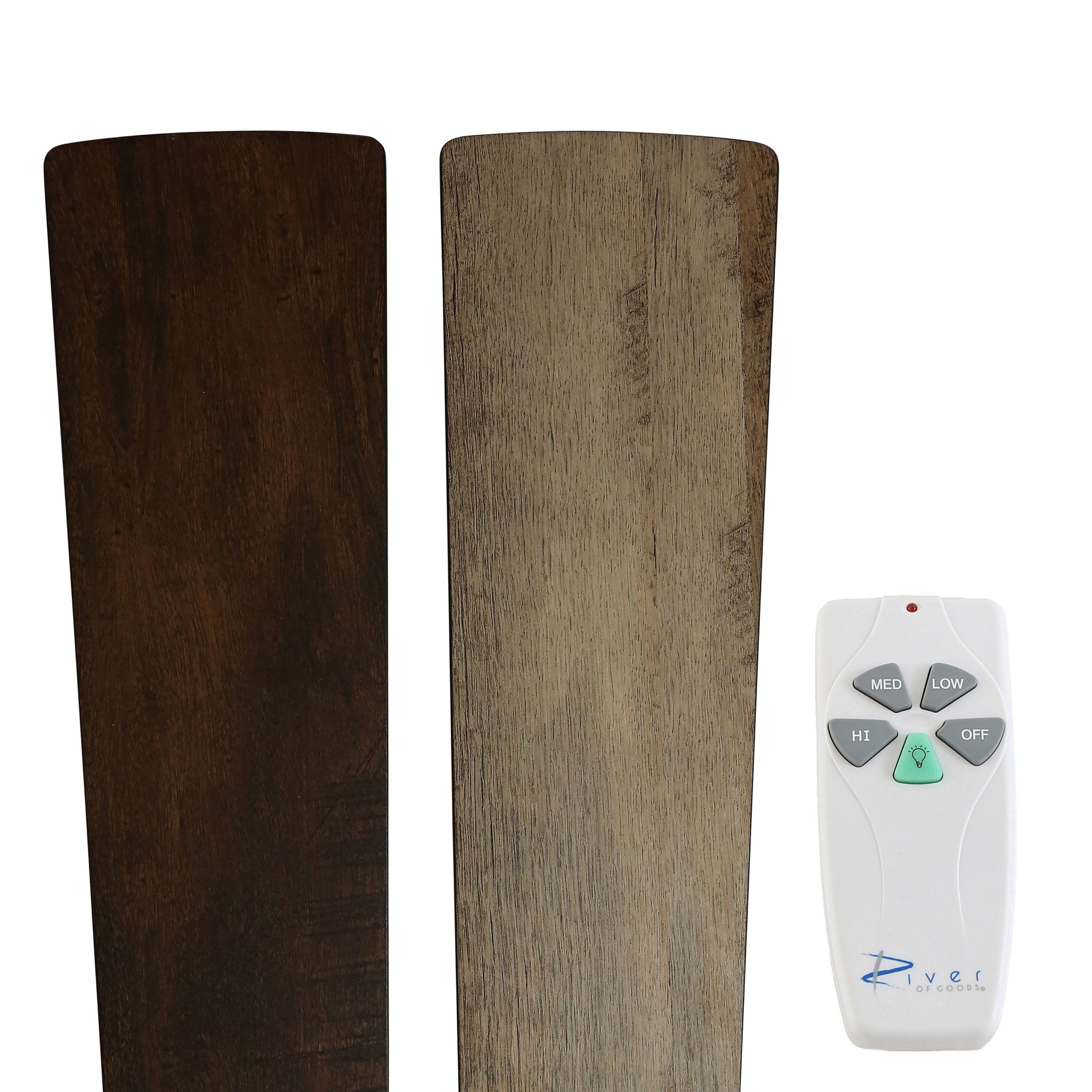 Della River of Goods Deckenventilator mit Fernbedienung, 52 Zoll, 3-flammig, in geölter Bronze und Buntglasoptik