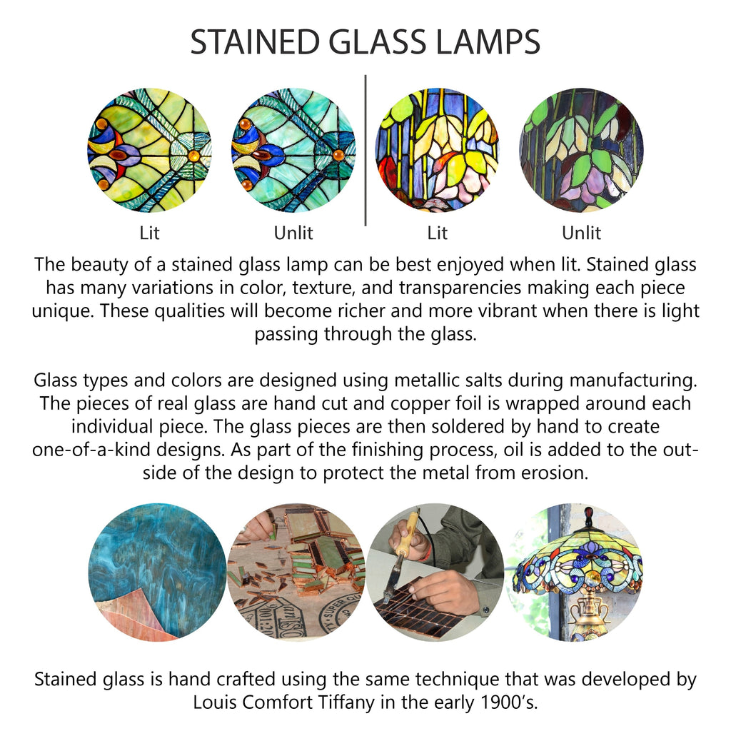 Della River of Goods Deckenventilator mit Fernbedienung, 52 Zoll, 3-flammig, in geölter Bronze und Buntglasoptik