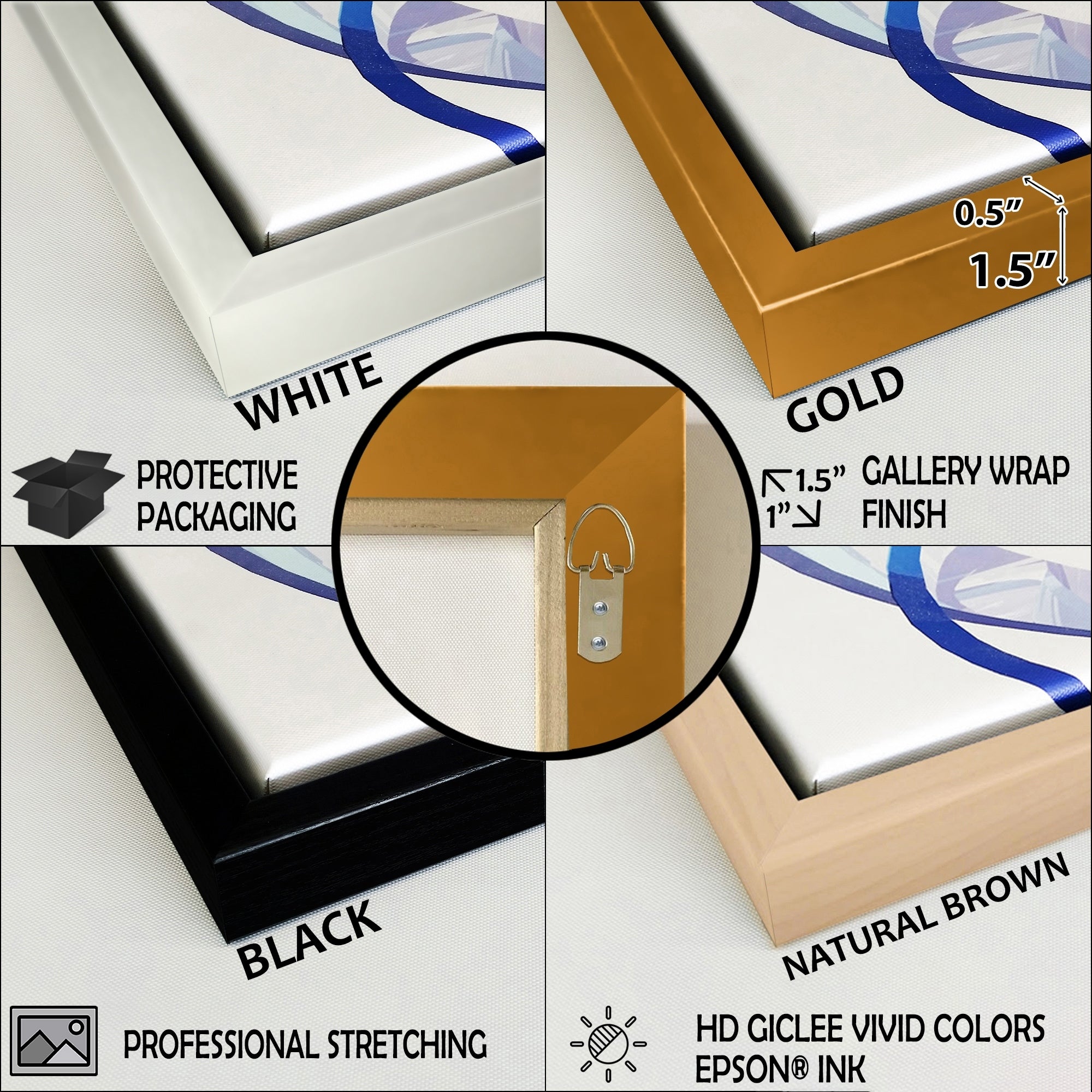 Designart Abstrakte Geode Gold und Blau Marmor Form III Moderner geometrischer gerahmter Leinwanddruck - 3 Paneele