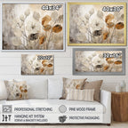 Designart Beige Botanical Impressions III Abstrakte Pflanzenmotive Gerahmter Leinwanddruck